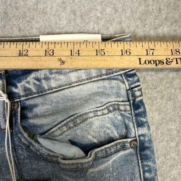 Brand New Kancan Juniors Size 13/30 90s Flared Leg Jeans Light Blue Acid Wash - Picture 5 of 13